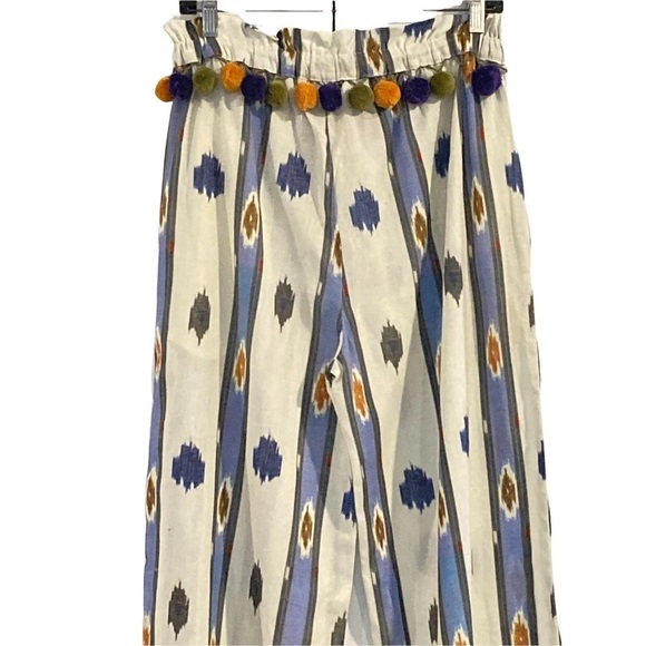 Anthropologie Ollari Pom Pom Boho Wide Leg Pants Sz S - Picture 4 of 12